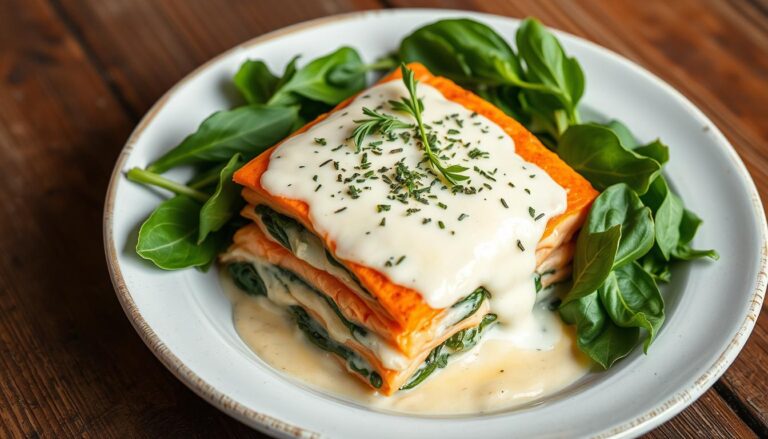 Salmon lasagna