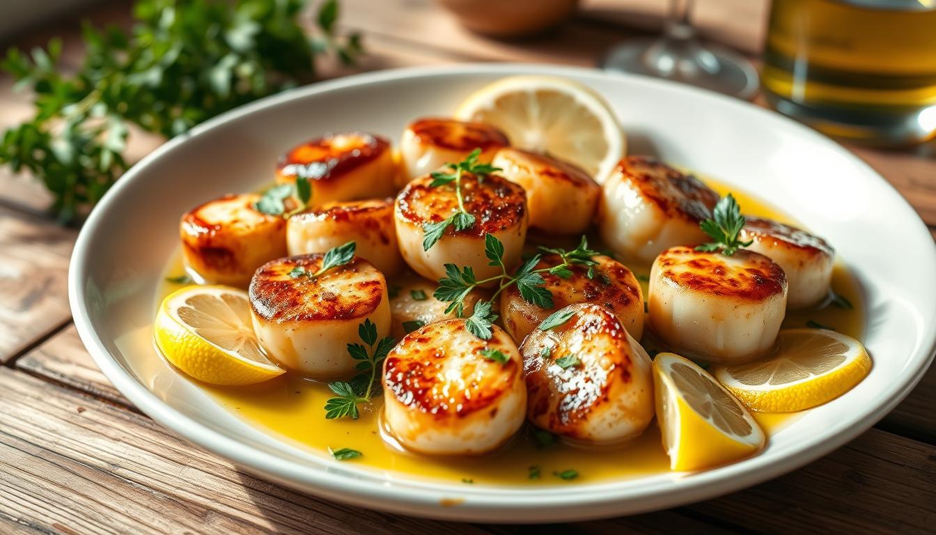 Scallops in white wine