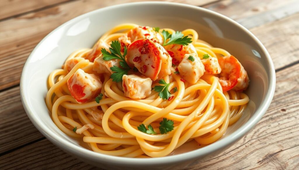 creamy lobster linguine