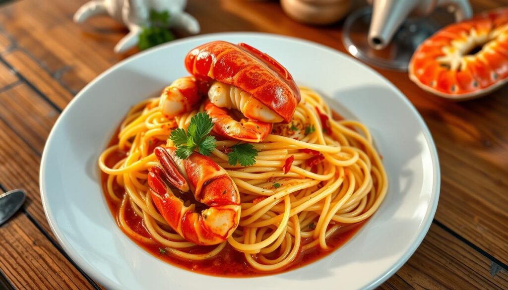 delicious lobster linguine