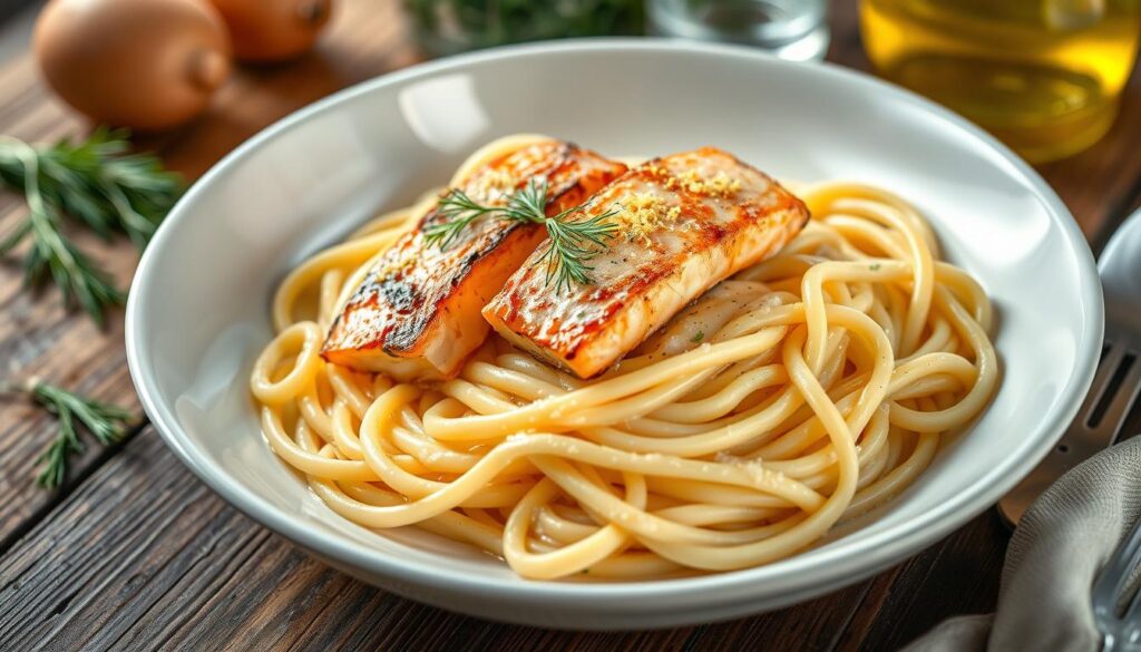 gourmet salmon pasta