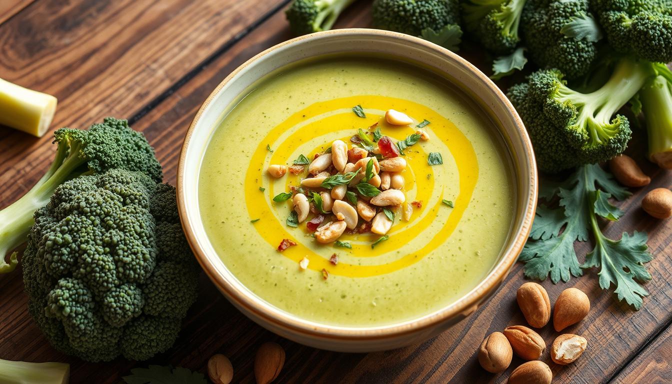 cream of broccoli soup vegan with nuts