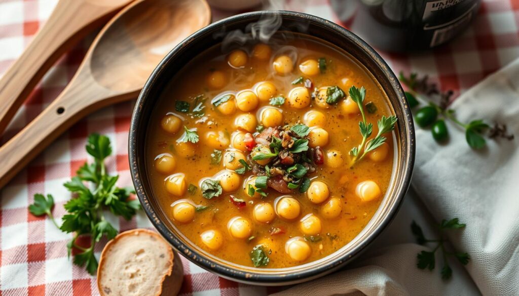 homemade chickpea soup