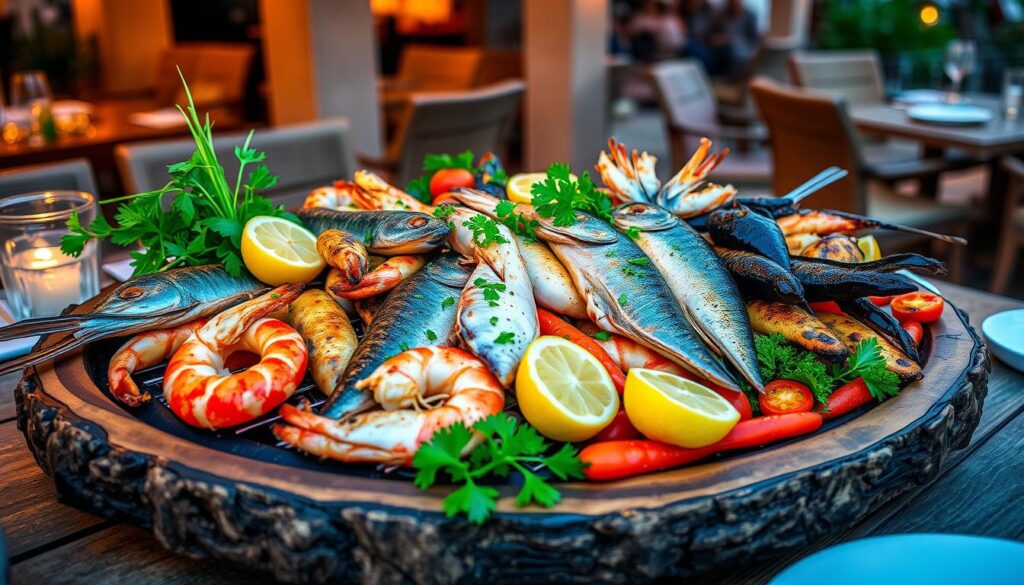 mixed seafood grill