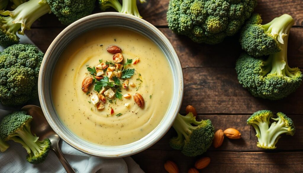 plant-based cream of broccoli soup