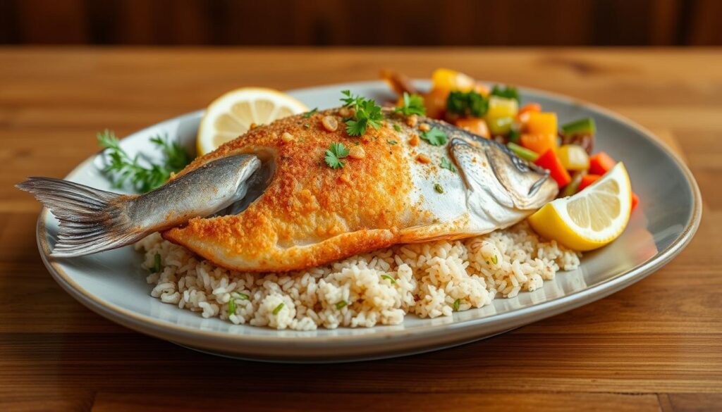 savory hake and rice