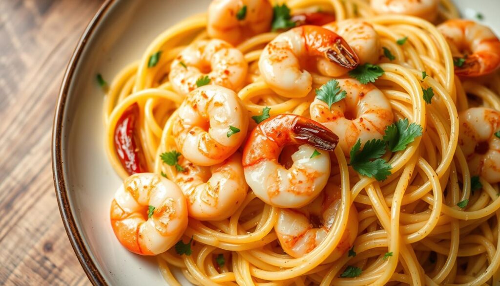 shrimp and garlic pasta