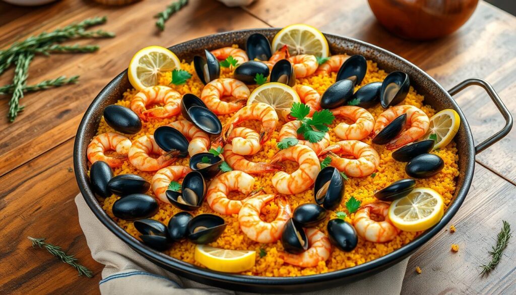 traditional seafood paella